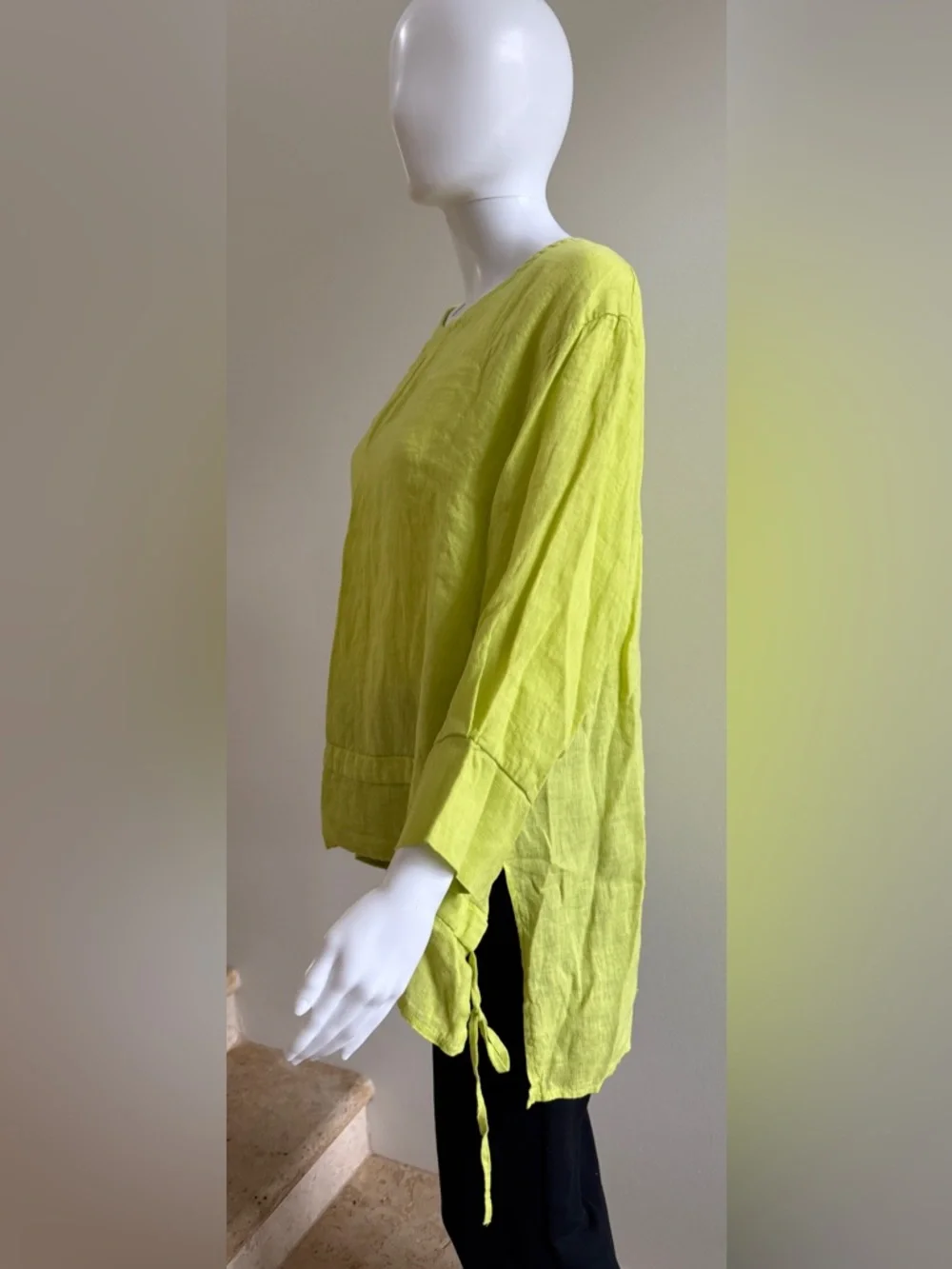 DEVITALIA Linen Ruffle Top Tunic, One Size - Picture 7 of 7